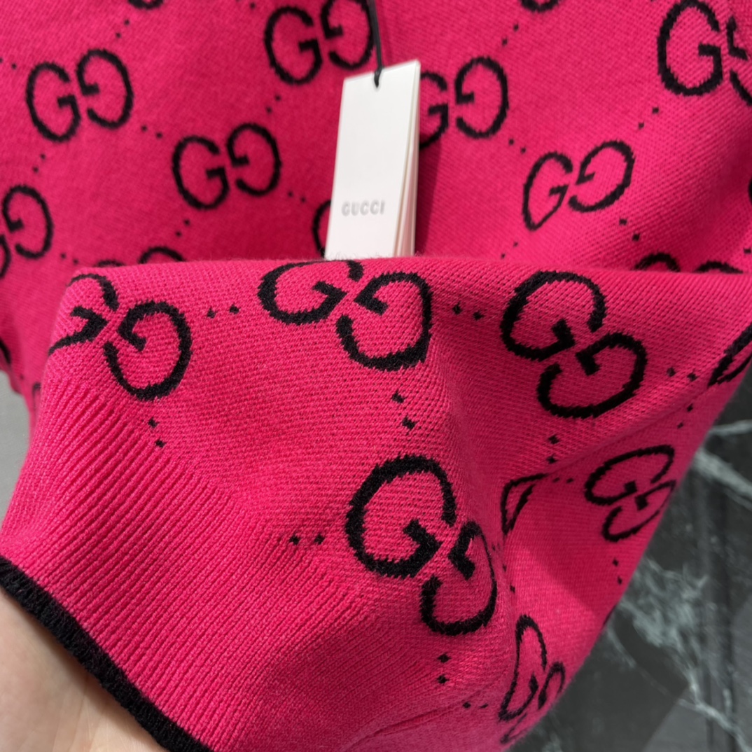 G家 25秋冬新款 提花针织短袖 经典双G提花➕撞色设计，复古优雅，时尚感满满!圆领简约百搭，短袖剪裁超