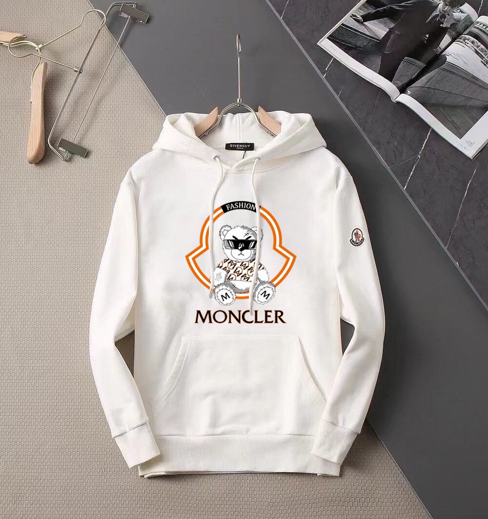 MONCLER 2025SS Bear Print Hoodie, Soft & Breathable Fabric, M-5XL Sizes
