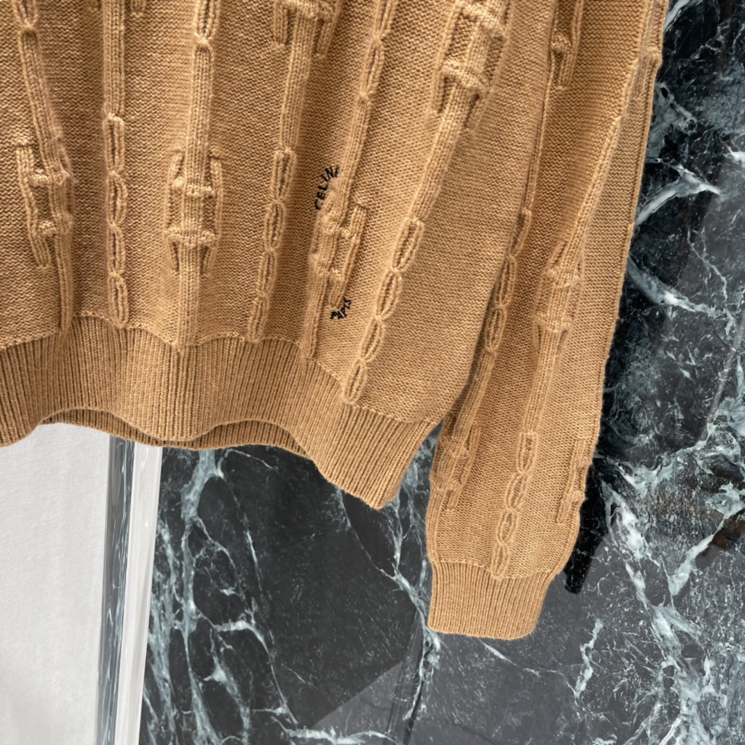 CE 25秋冬新款 锁链羊毛毛衣 锁链纹理设计超有辨识度，细节满分!圆领+宽松版型，舒适又时髦，随便搭牛