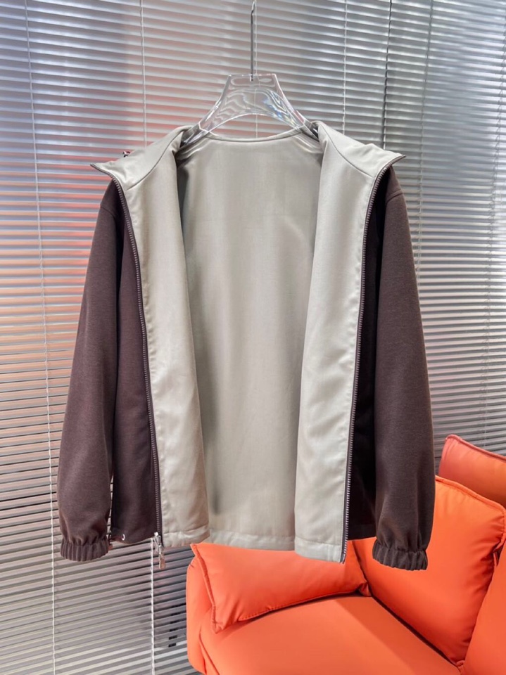 Brunello Cucinelli BC 2025ss 秋冬新品男士针织羊毛双面连帽夹克外套，高奢内敛