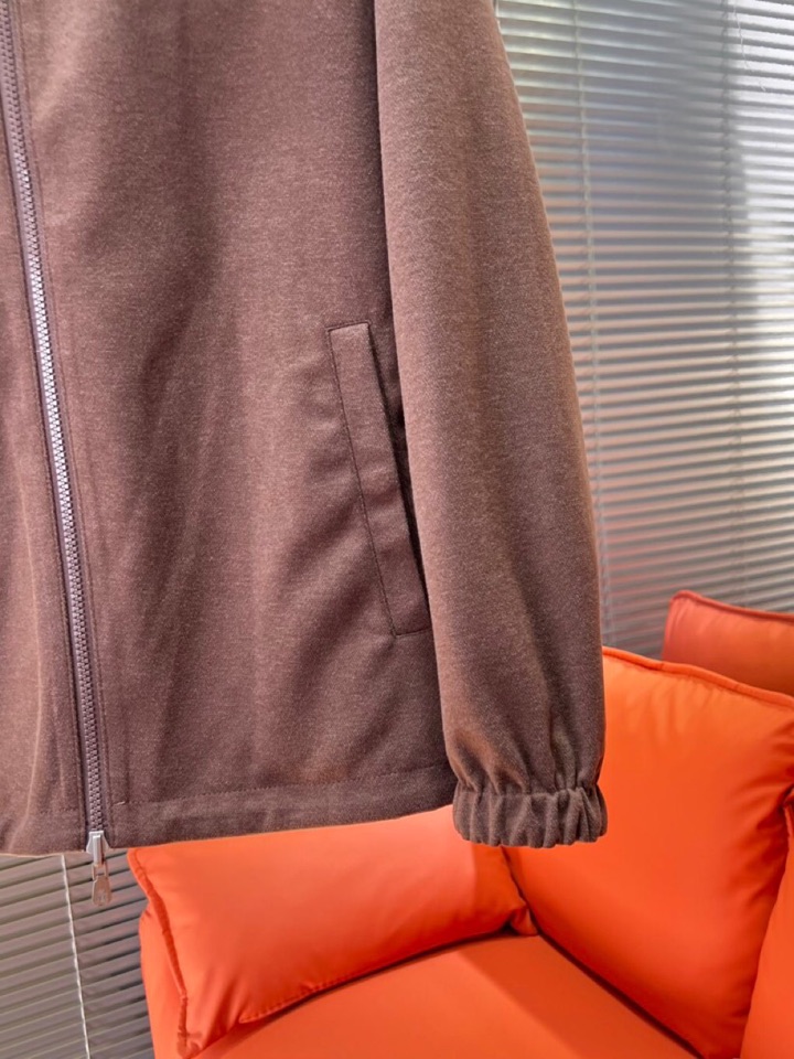 Brunello Cucinelli BC 2025ss 秋冬新品男士针织羊毛双面连帽夹克外套，高奢内敛