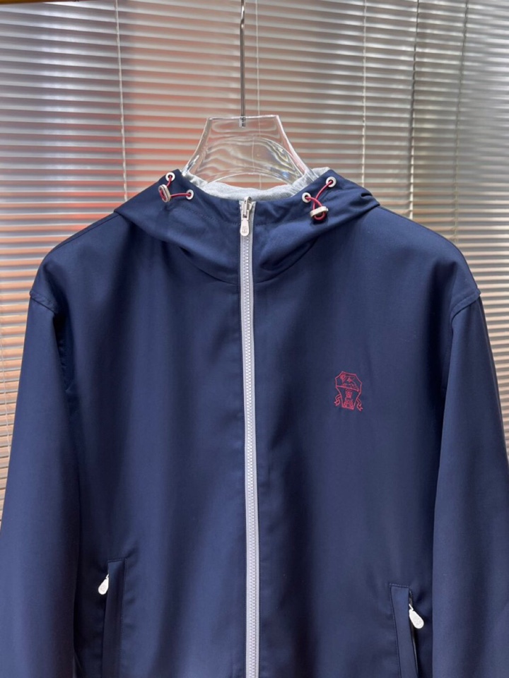 Brunello Cucinelli BC 2025ss 秋冬新品男士针织羊毛双面连帽夹克外套，高奢内敛