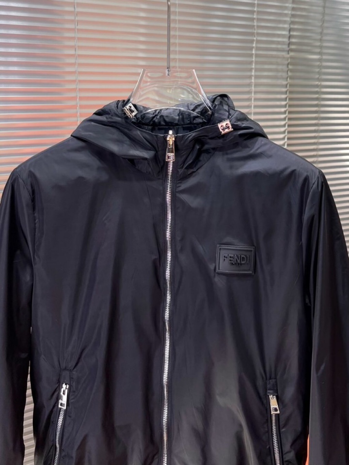 FENDI 芬迪新款原单男士双面穿连帽夹克外套 ✨渠道特供 高端货✨简约经典大爆款 原版聚酯纤维创新科技