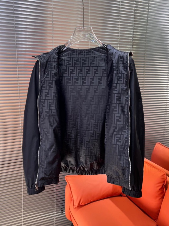 FENDI 芬迪新款原单男士双面穿连帽夹克外套 ✨渠道特供 高端货✨简约经典大爆款 原版聚酯纤维创新科技