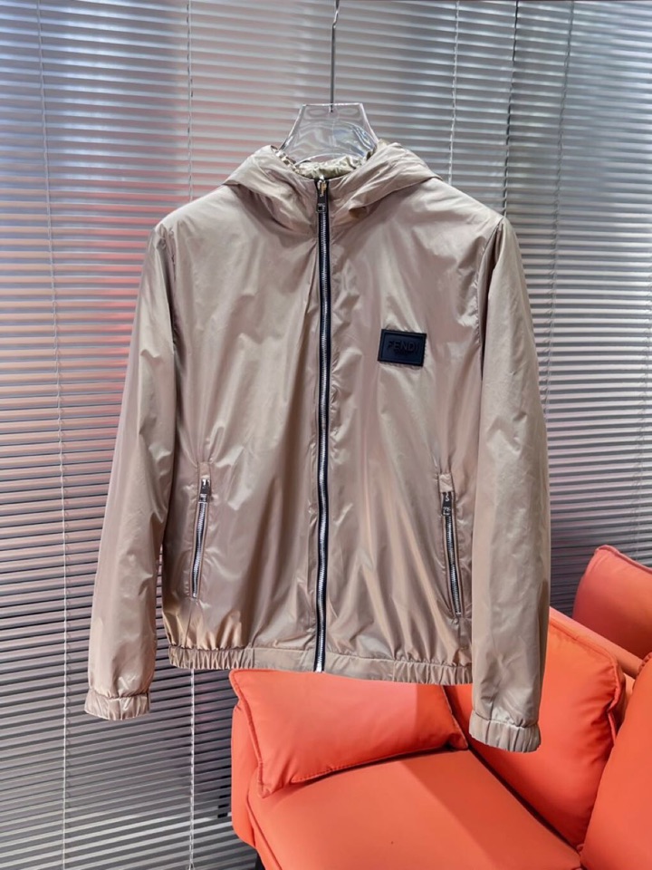 FENDI 芬迪新款原单男士双面穿连帽夹克外套 ✨渠道特供 高端货✨简约经典大爆款 原版聚酯纤维创新科技