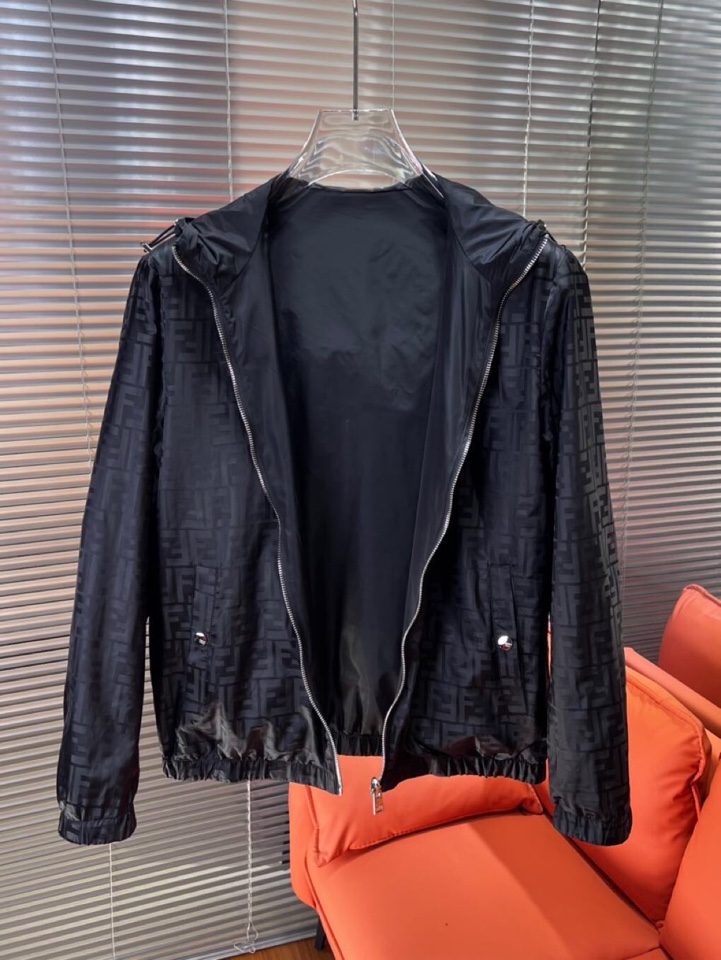 FENDI 芬迪新款原单男士双面穿连帽夹克外套 ✨渠道特供 高端货✨简约经典大爆款 原版聚酯纤维创新科技