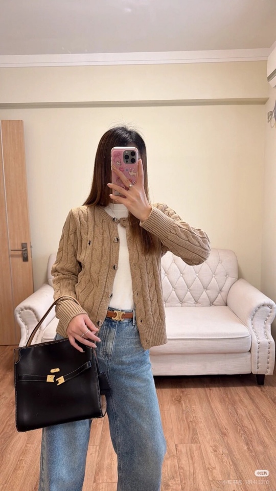 拉夫劳伦 🌺女款🌺 25官网秋冬季最新款立体扭花开衫毛衣，同步在售爆款！特供羊毛混纺面料.手感舒适.可直