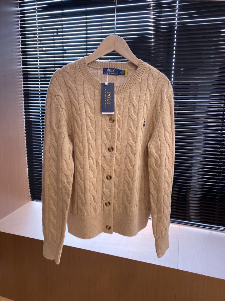 拉夫劳伦 🌺女款🌺 25官网秋冬季最新款立体扭花开衫毛衣，同步在售爆款！特供羊毛混纺面料.手感舒适.可直