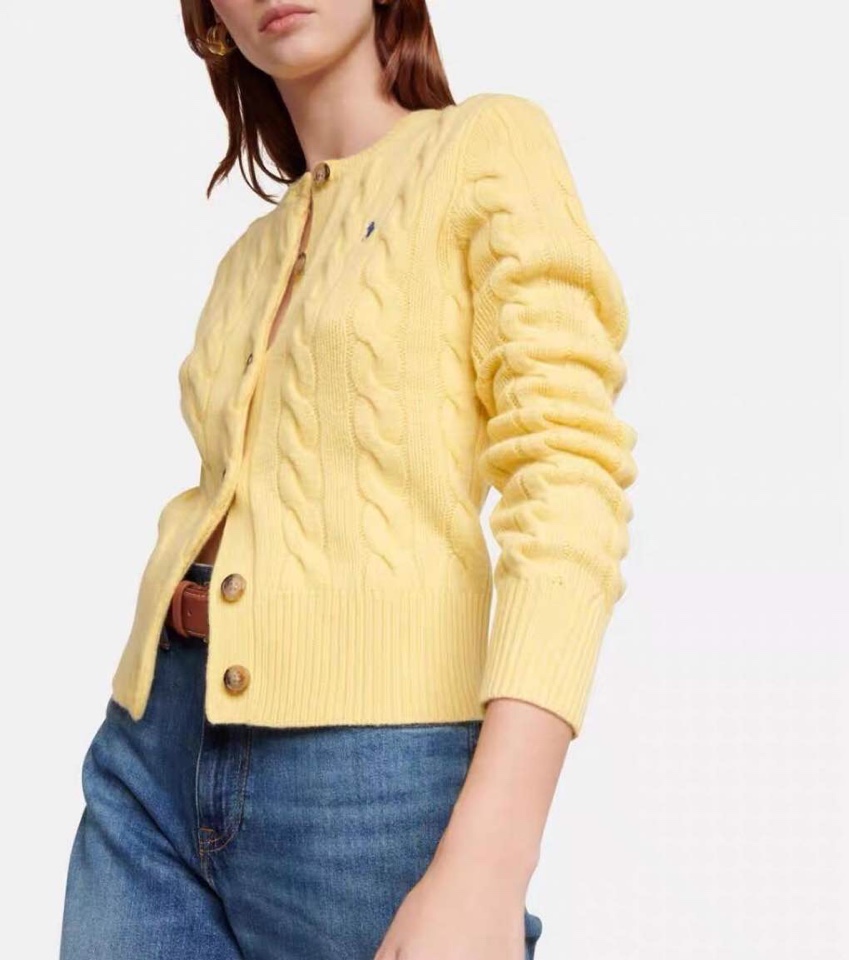 拉夫劳伦 🌺女款🌺 25官网秋冬季最新款立体扭花开衫毛衣，同步在售爆款！特供羊毛混纺面料.手感舒适.可直