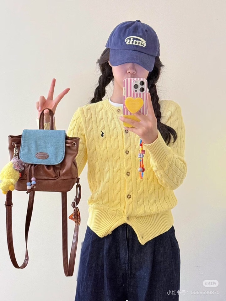 拉夫劳伦 🌺女款🌺 25官网秋冬季最新款立体扭花开衫毛衣，同步在售爆款！特供羊毛混纺面料.手感舒适.可直