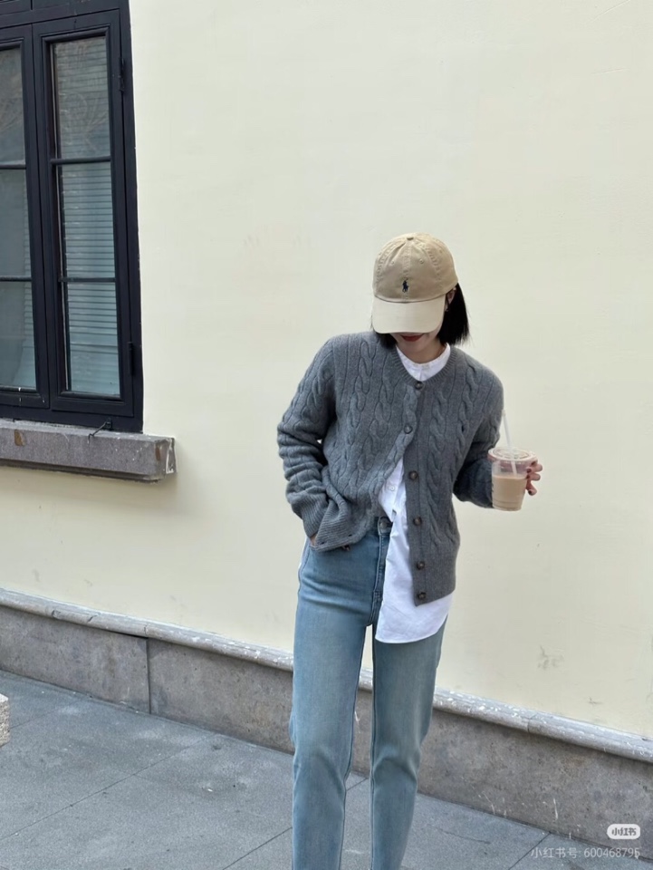 拉夫劳伦 🌺女款🌺 25官网秋冬季最新款立体扭花开衫毛衣，同步在售爆款！特供羊毛混纺面料.手感舒适.可直