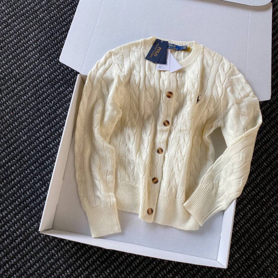 拉夫劳伦 🌺女款🌺 25官网秋冬季最新款立体扭花开衫毛衣，同步在售爆款！特供羊毛混纺面料.手感舒适.可直