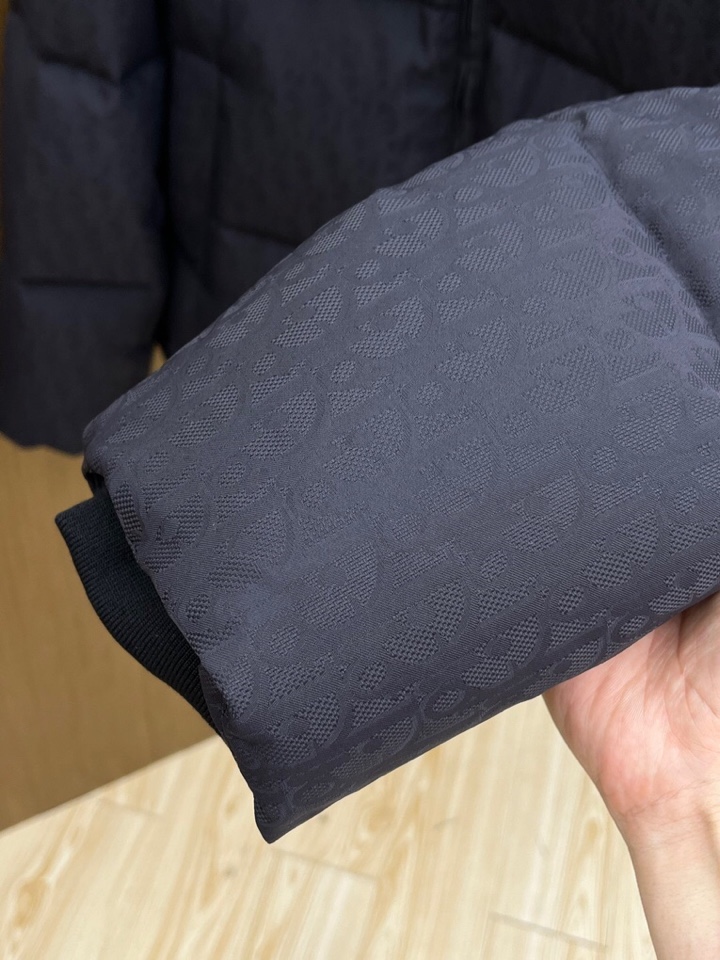 Dior 迪奥25FW新款印花立领羽绒服外套，男女同款情侣款，面料采用科技提花技术：在面料上应用激光提花