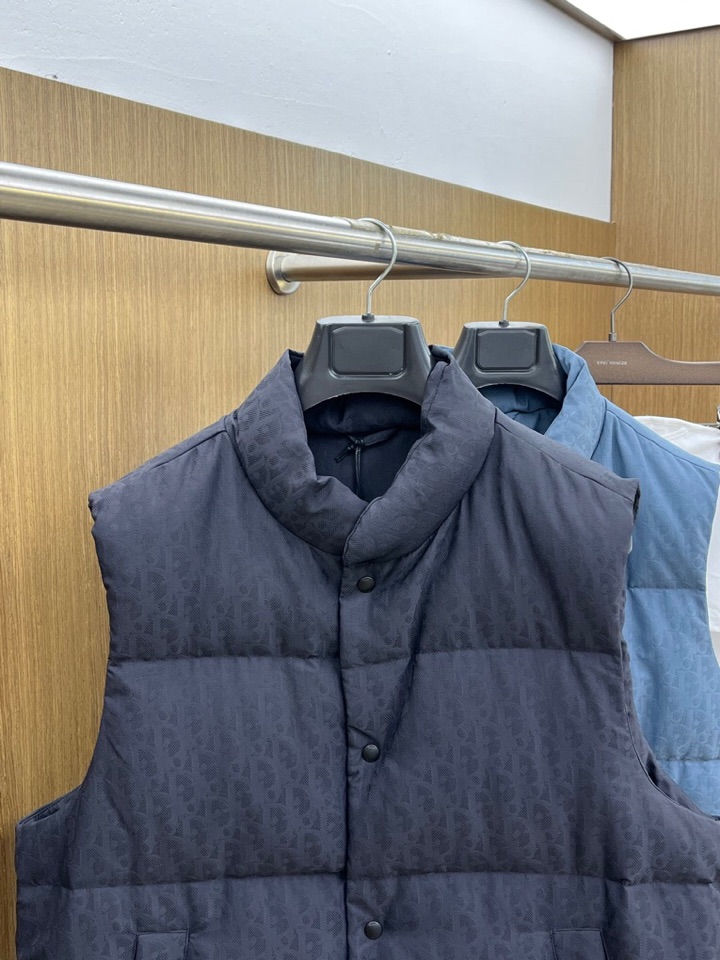 Dior 迪奥25FW新款印花羽绒马甲，男女同款情侣款，面料采用科技提花技术：在面料上应用激光提花技术，