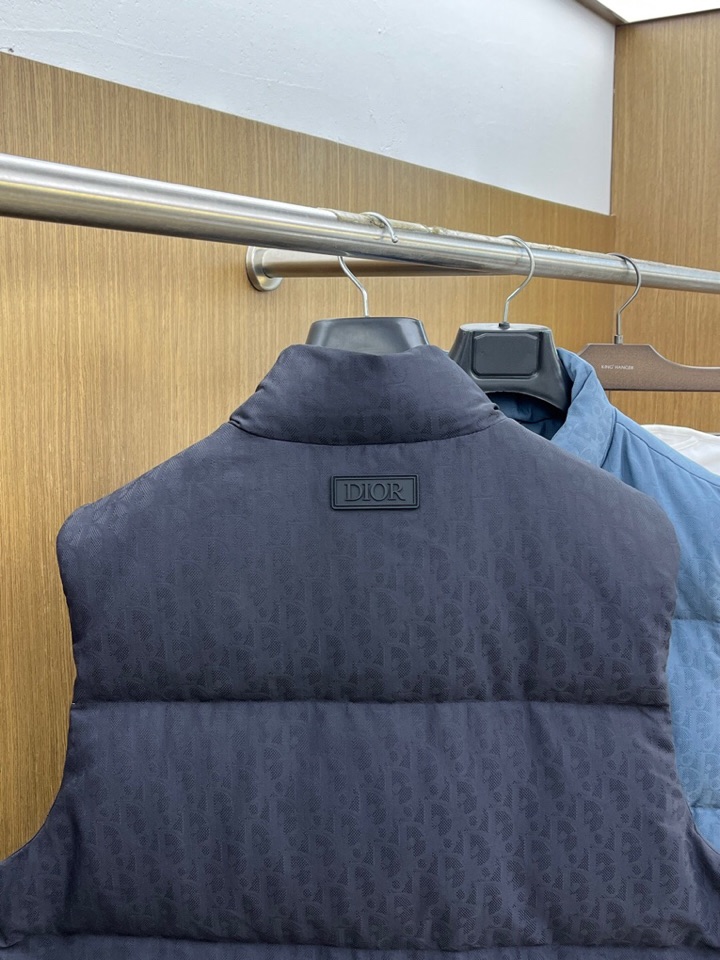 Dior 迪奥25FW新款印花羽绒马甲，男女同款情侣款，面料采用科技提花技术：在面料上应用激光提花技术，
