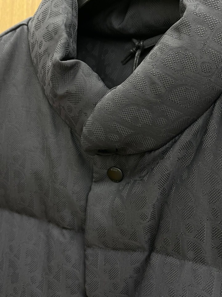 Dior 迪奥25FW新款印花羽绒马甲，男女同款情侣款，面料采用科技提花技术：在面料上应用激光提花技术，