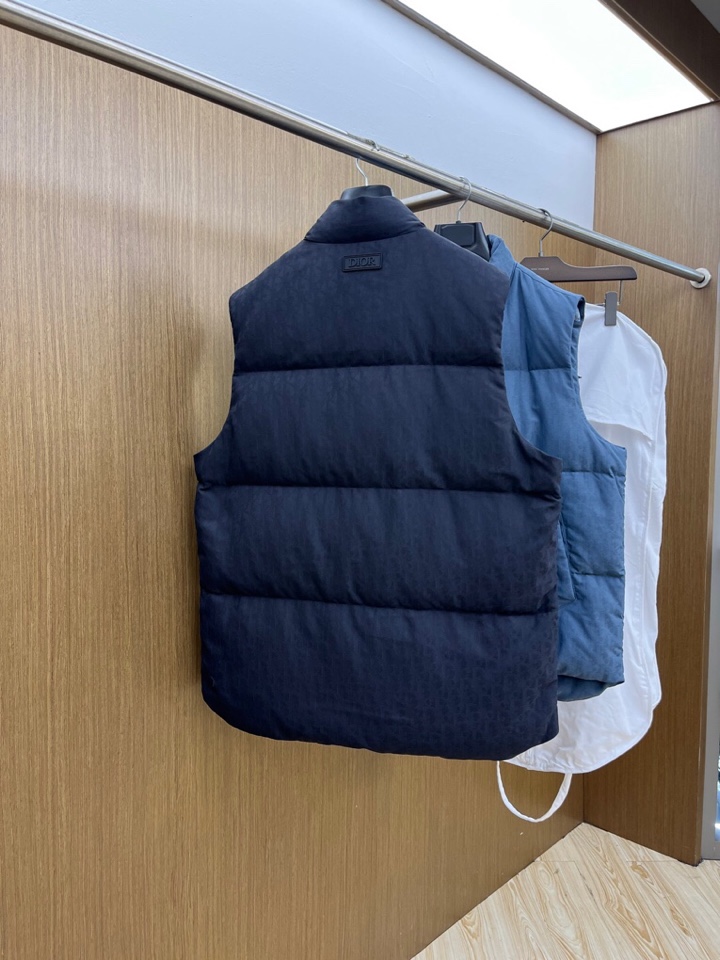 Dior 迪奥25FW新款印花羽绒马甲，男女同款情侣款，面料采用科技提花技术：在面料上应用激光提花技术，