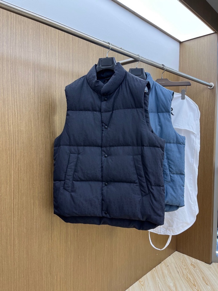 Dior 迪奥25FW新款印花羽绒马甲，男女同款情侣款，面料采用科技提花技术：在面料上应用激光提花技术，