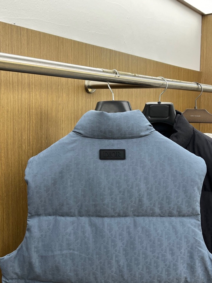 Dior 迪奥25FW新款印花羽绒马甲，男女同款情侣款，面料采用科技提花技术：在面料上应用激光提花技术，