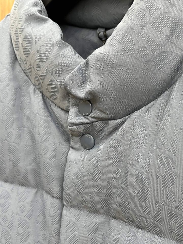 Dior 迪奥25FW新款印花羽绒马甲，男女同款情侣款，面料采用科技提花技术：在面料上应用激光提花技术，