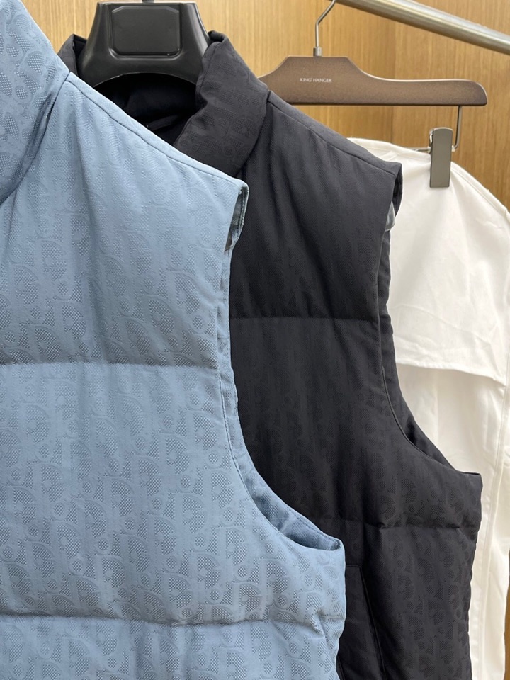 Dior 迪奥25FW新款印花羽绒马甲，男女同款情侣款，面料采用科技提花技术：在面料上应用激光提花技术，