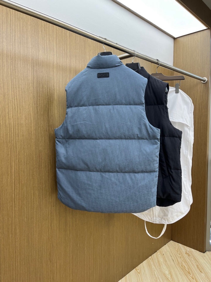 Dior 迪奥25FW新款印花羽绒马甲，男女同款情侣款，面料采用科技提花技术：在面料上应用激光提花技术，