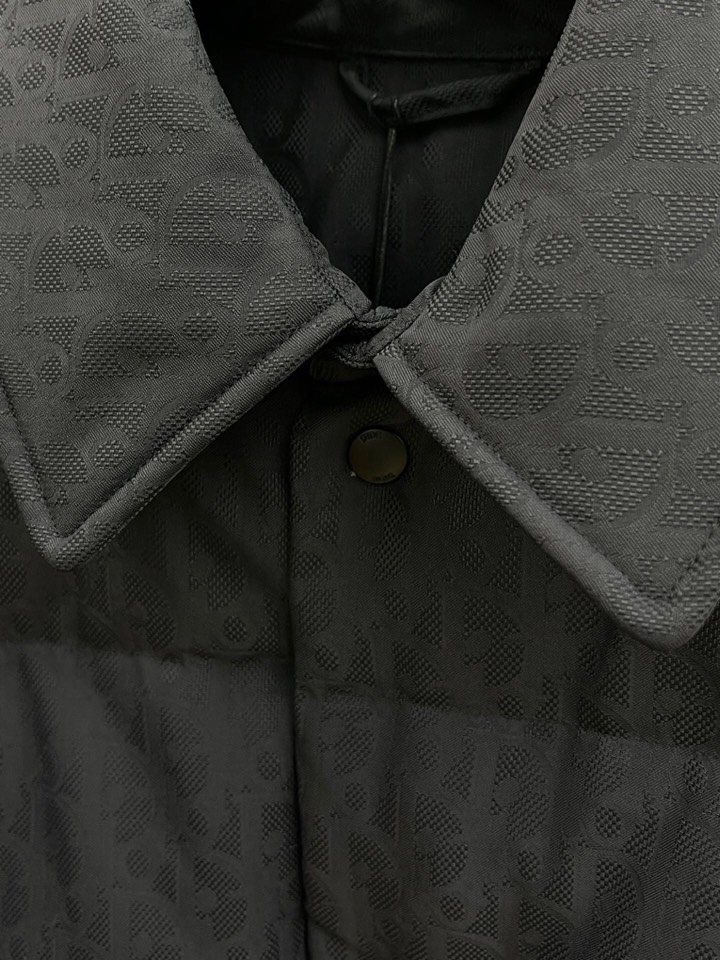 Dior 迪奥25FW新款印花翻领羽绒服，男女同款情侣款，面料采用科技提花技术：在面料上应用激光提花技术