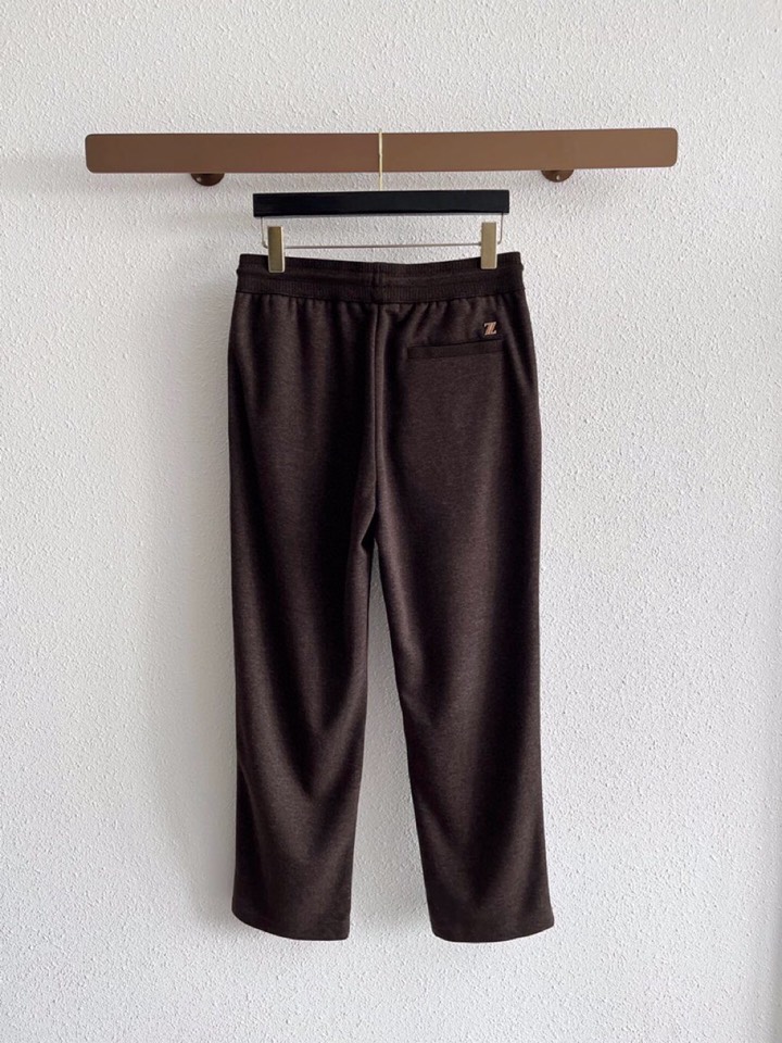 Ermenegildo Zegna 杰尼亚秋冬新款男士直筒运动裤，羊绒羊毛混纺面料休闲裤、三标齐、松紧腰