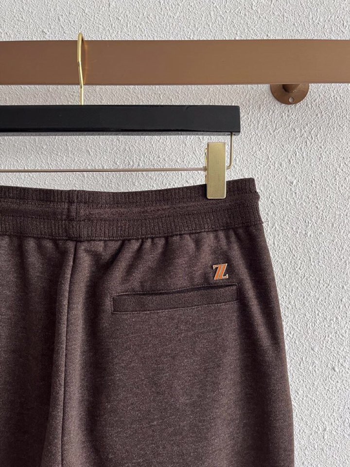 Ermenegildo Zegna 杰尼亚秋冬新款男士直筒运动裤，羊绒羊毛混纺面料休闲裤、三标齐、松紧腰