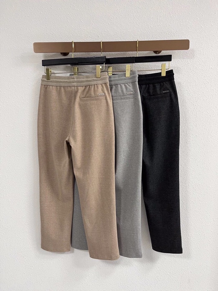 Loro Piana 诺悠翩雅lP🆕 秋冬 全品相订单，保暖有型 羊毛呢混纺松紧腰直脚休闲裤 经典百搭 