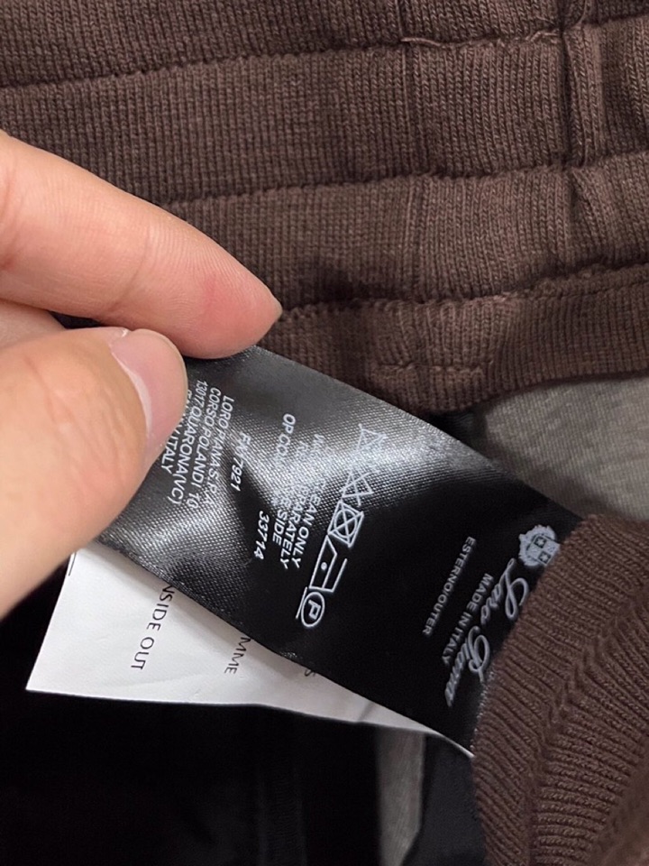 Loro Piana 诺悠翩雅lP🆕 秋冬保暖有型高密度毛巾面混纺松紧腰直脚休闲裤，经典百搭 标志刺绣的