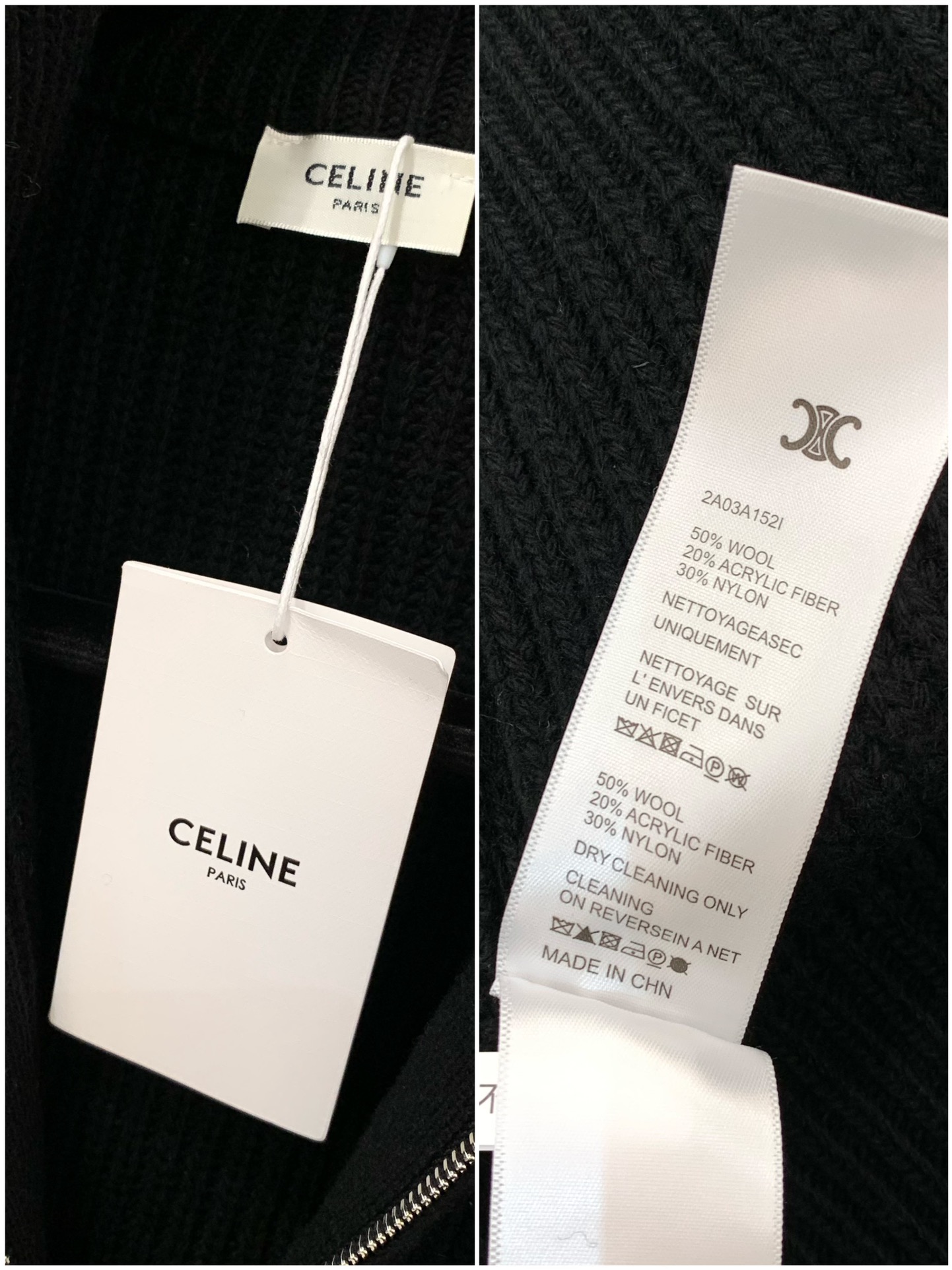 ，Celine 瑟琳，2025冬季新品，专柜同步有售，原单狠货，时尚休闲针织开衫毛衣，采用进口原版面料，