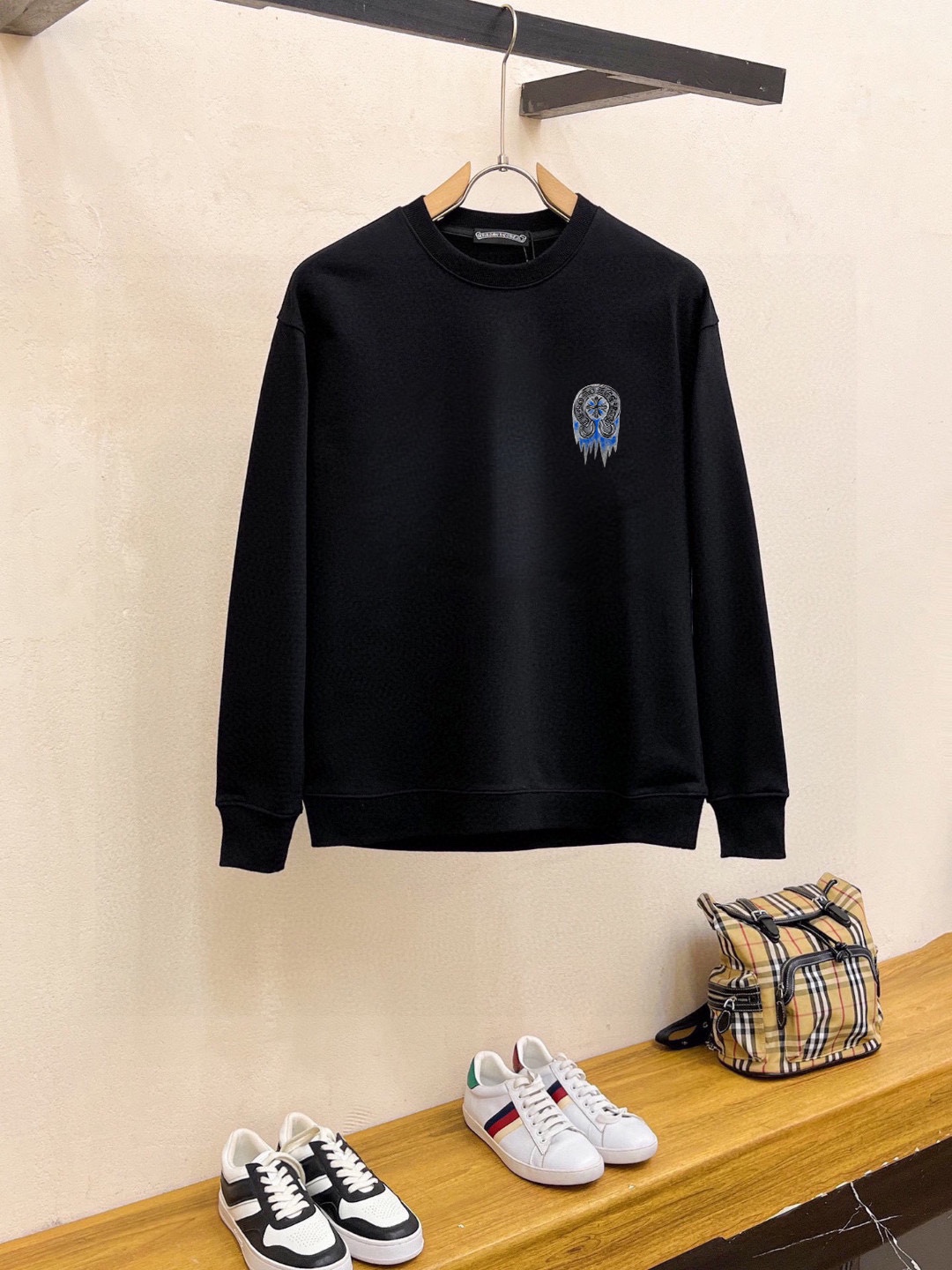 Chrome Hearts 2025SS Black Long Sleeve Round Neck Sweatshirt