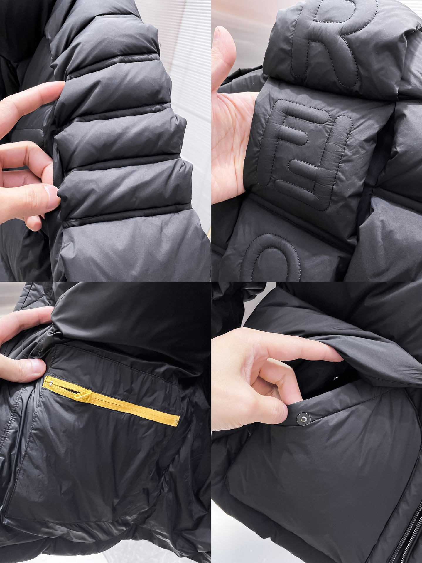 P620  芬迪  fendi  2025秋冬新款立领羽绒服外套，爆款来袭，高版本。内充90绒，蓬松又保暖，品相超级好。进口防风防雨面料，软糯亲肤，抗皱不沾灰，立挺有型，时尚绝绝子；奢华有型，辨识度极高；一眼就能看到的好品质。男女同款。适合凹各种造型，内搭随意，时尚感爆棚。码数48-56