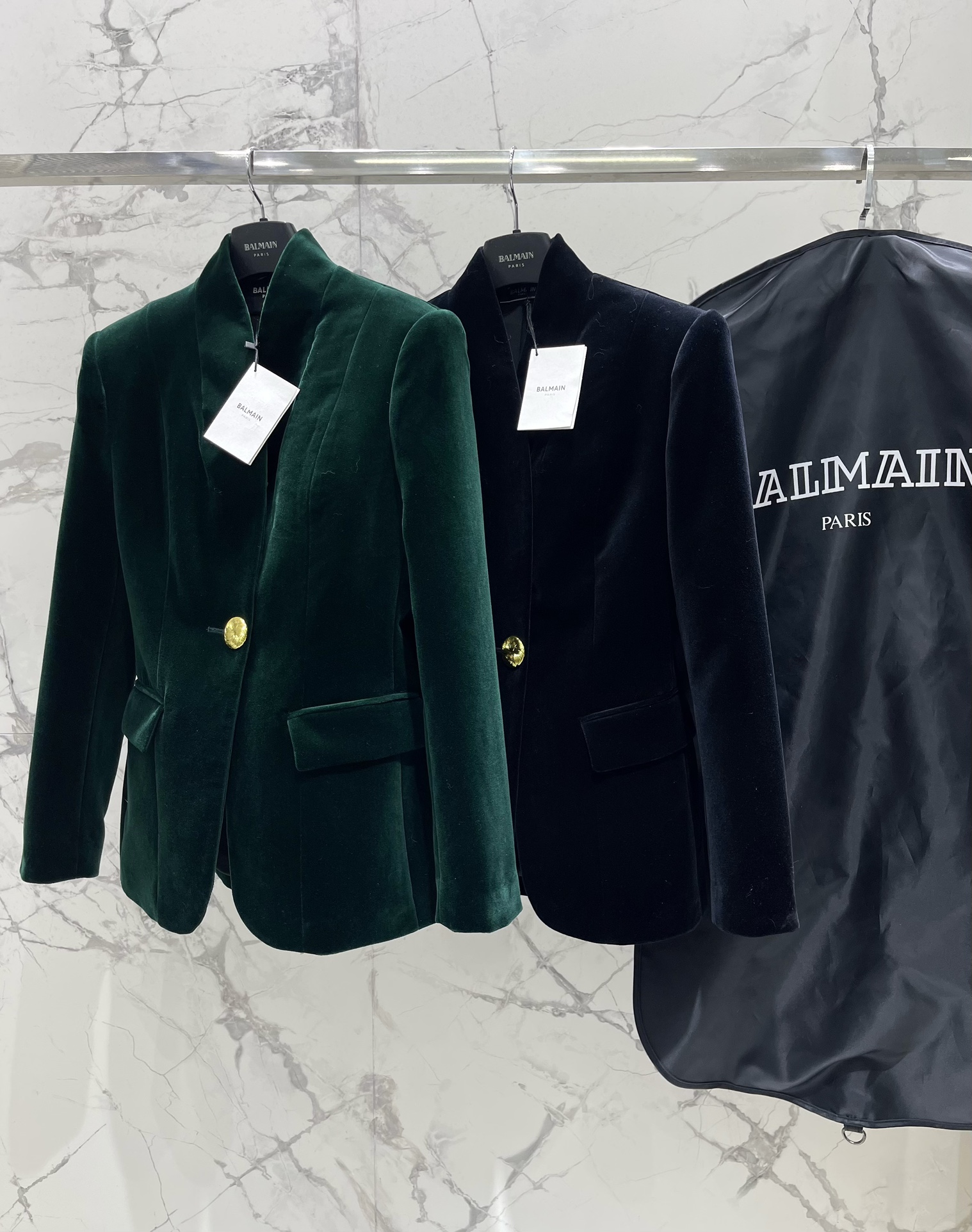 Balmain Velvet Single-Button Blazer: Luxurious, Soft, and Elegant