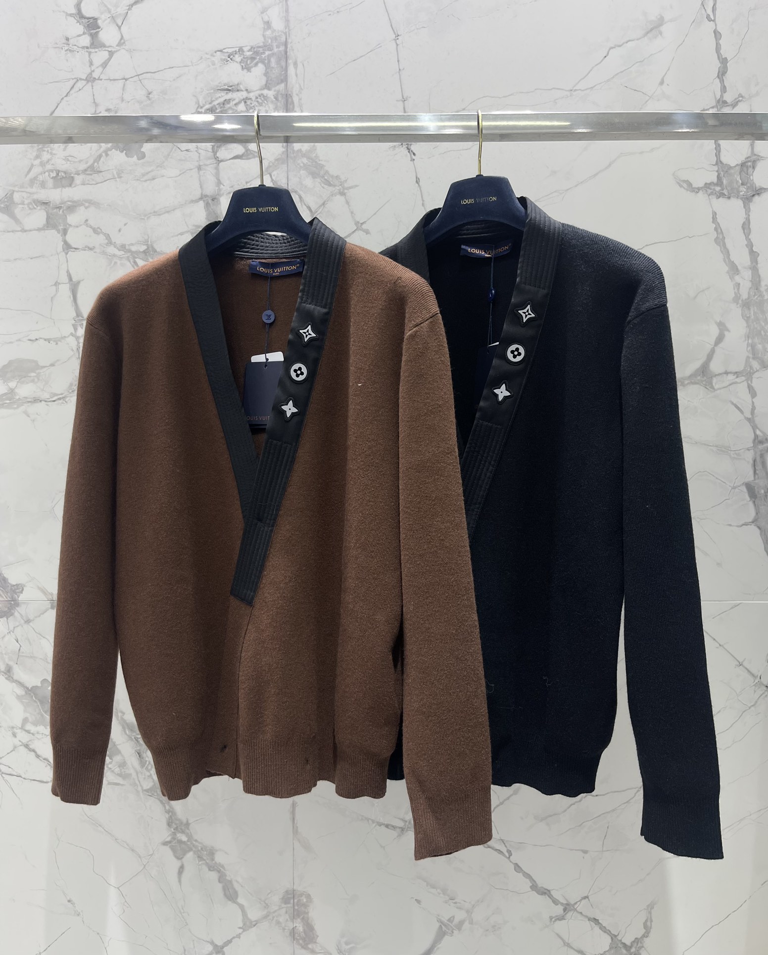 Louis Vuitton Floral Embroidered Quilted Wool Knit Top – Elegant Warmth