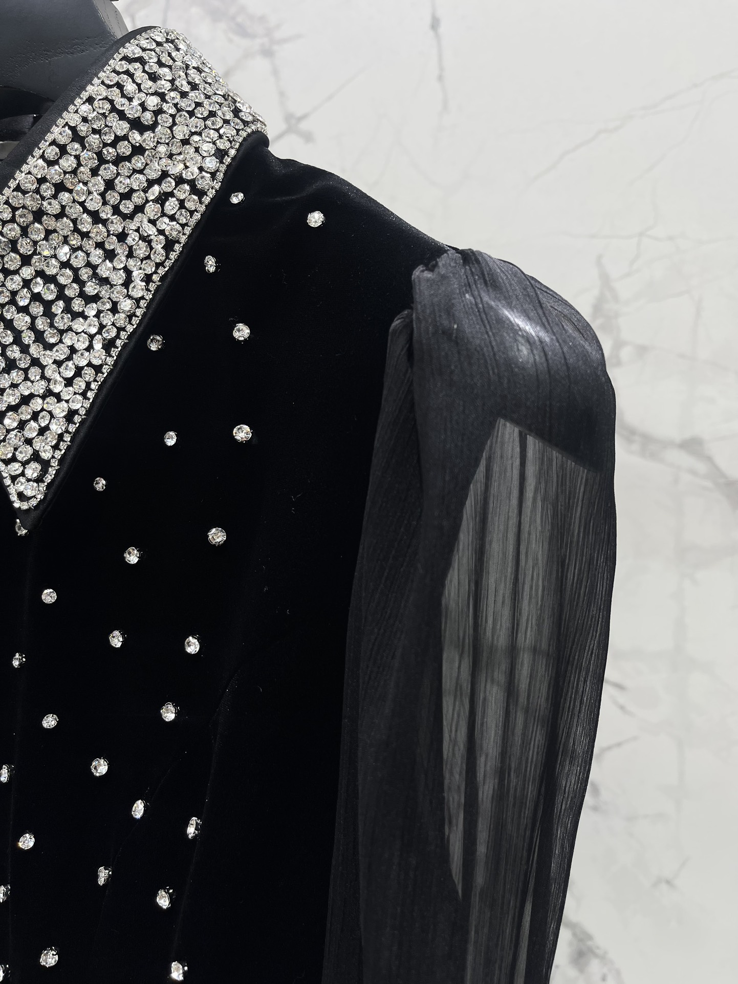 Yves Saint Laurent Velvet Beaded Tulle Dress - Elegant & Luxurious Design 7 i1763717266 515 5