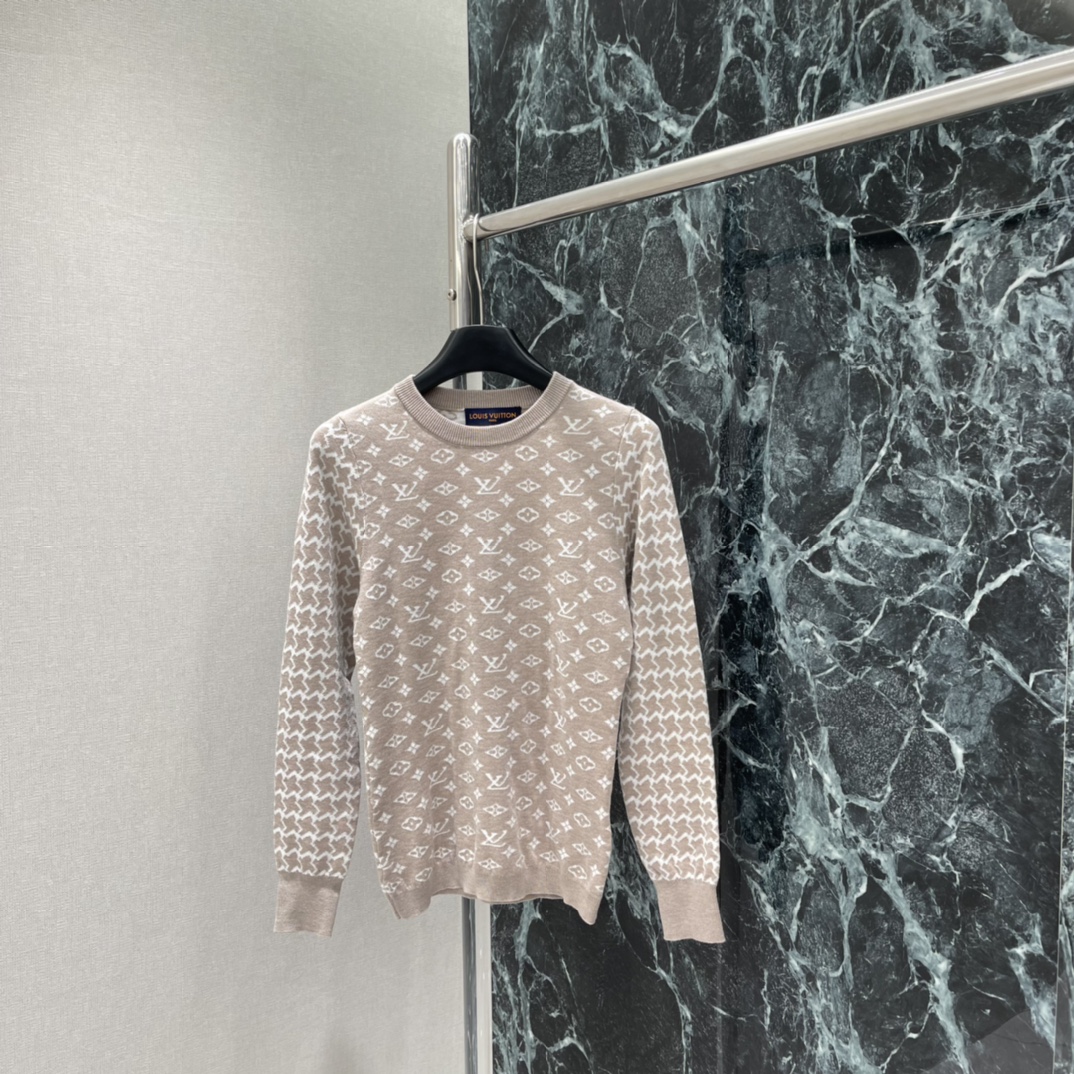 路易 25秋冬新款 提花针织长袖 经典老花图案+蜂窝提花低调又有质感 贴身剪裁勾勒身形 日常通勤或轻社交