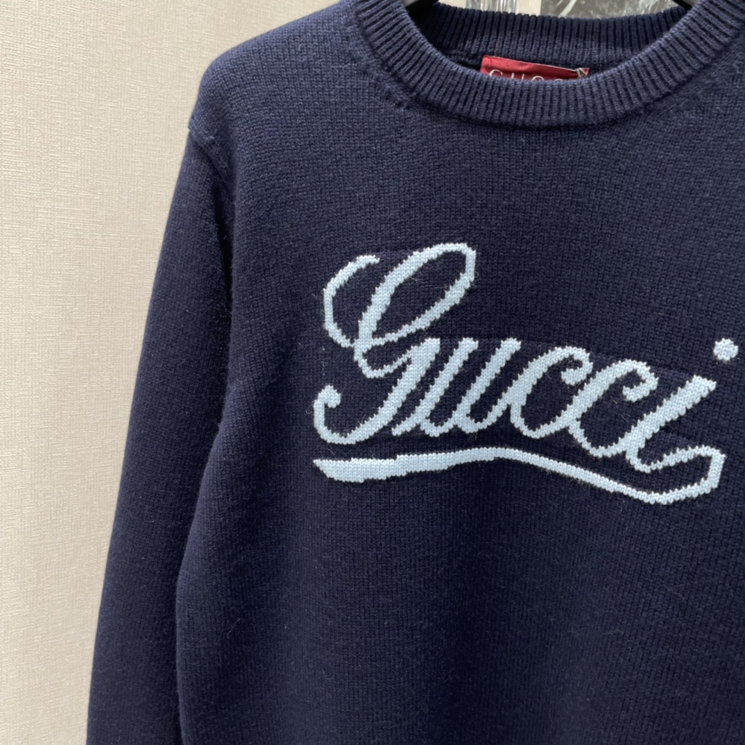 G家 25秋冬新款 提花字母毛衣 胸前草写字母提花辨识度超高!宽松版型 穿上就是慵懒随性风 亲肤针织羊毛