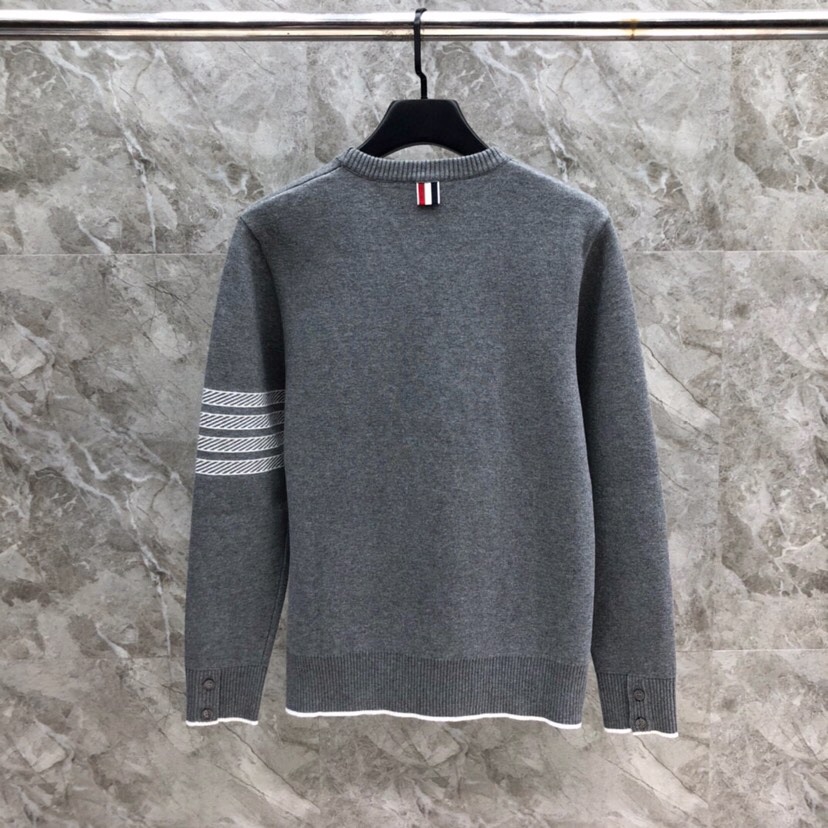 THOM BROWNE 汤姆布朗 TB对版精密加厚双层提花船锚圆领毛衣 男女同款情侣款毛衣\n码数：1-