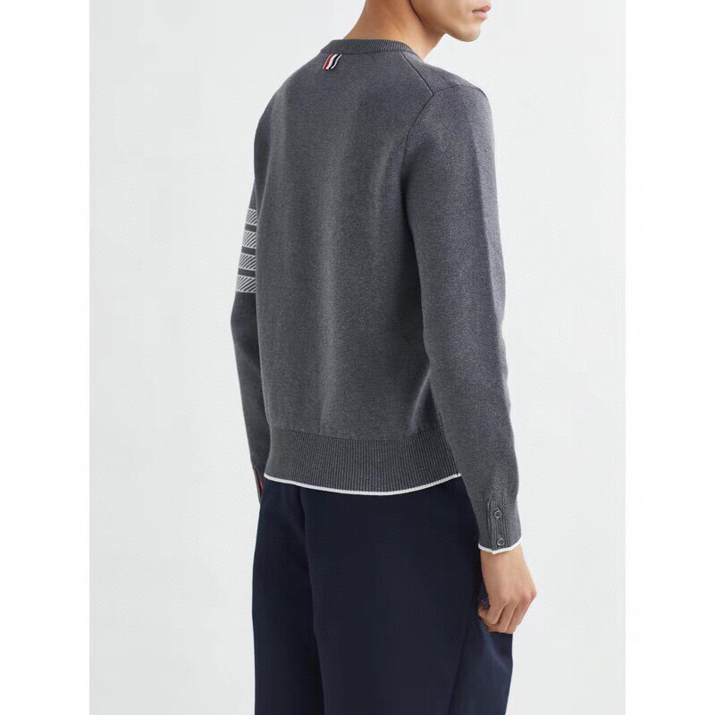 THOM BROWNE 汤姆布朗 TB对版精密加厚双层提花船锚圆领毛衣 男女同款情侣款毛衣\n码数：1-