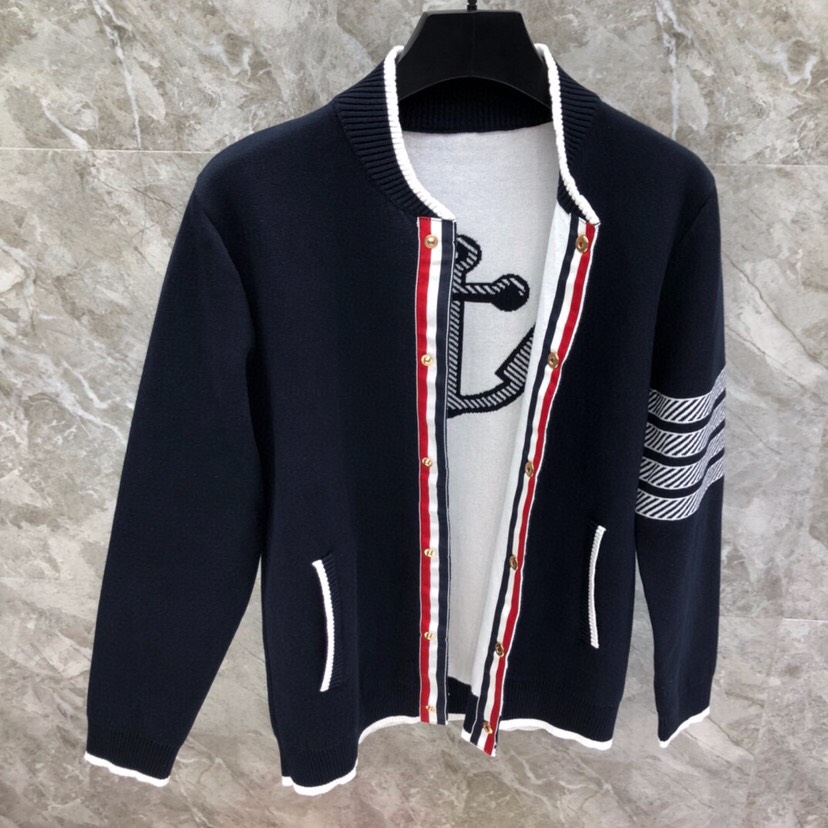 THOM BROWNE 汤姆布朗 TB后背船锚⚓️立领夹克外套 情侣款棒球领开衫\n码数：1-4 颜色：