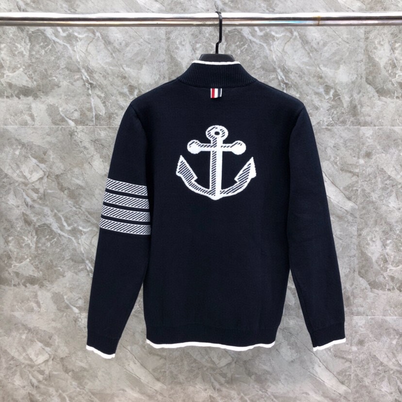 THOM BROWNE 汤姆布朗 TB后背船锚⚓️立领夹克外套 情侣款棒球领开衫\n码数：1-4 颜色：