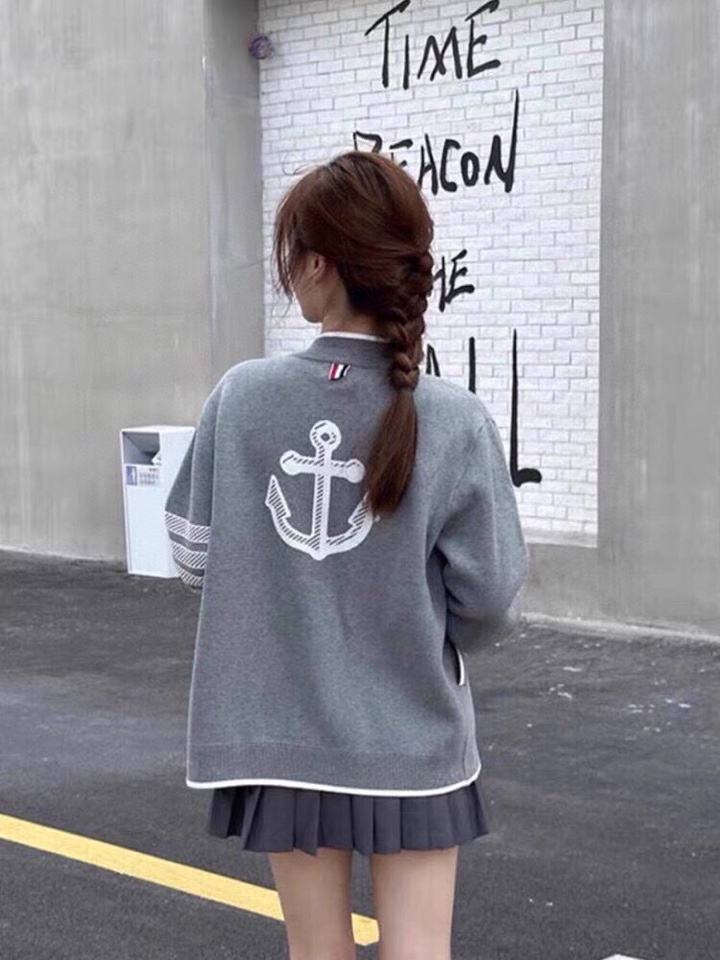 THOM BROWNE 汤姆布朗 TB后背船锚⚓️立领夹克外套 情侣款棒球领开衫\n码数：1-4 颜色：