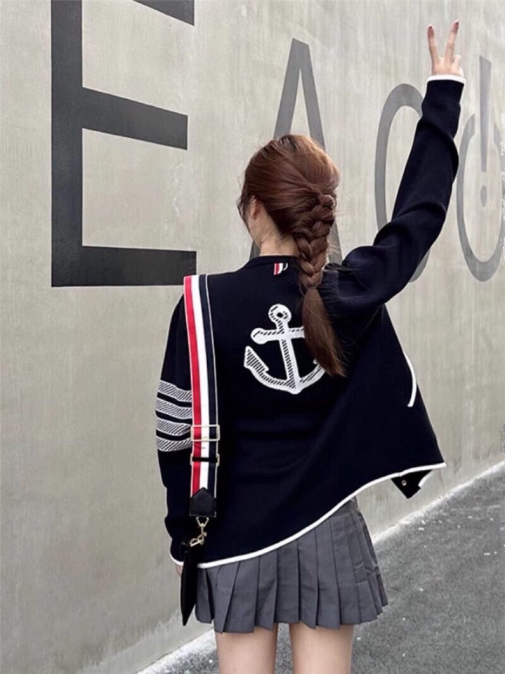 THOM BROWNE 汤姆布朗 TB后背船锚⚓️立领夹克外套 情侣款棒球领开衫\n码数：1-4 颜色：