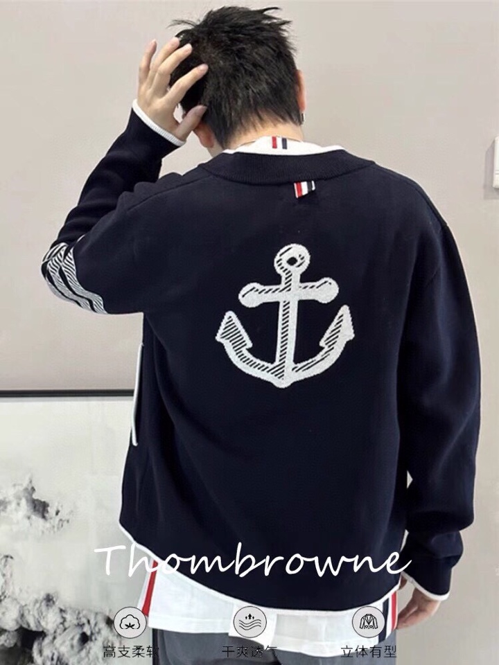 THOM BROWNE 汤姆布朗 TB后背船锚⚓️立领夹克外套 情侣款棒球领开衫\n码数：1-4 颜色：
