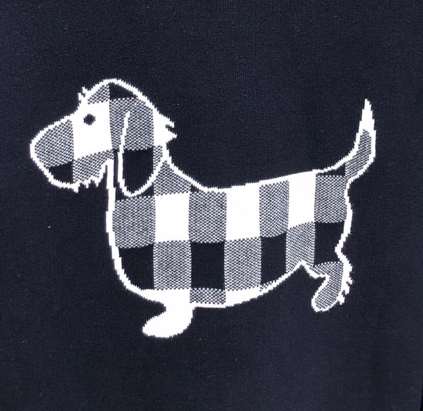 THOM BROWNE 汤姆布朗 TB高版本后背提花小狗开衫毛衣 男女同款情侣款\n码数：1-4 颜色：