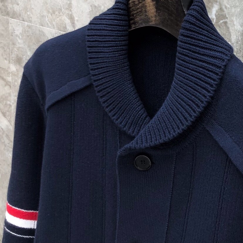 THOM BROWNE 汤姆布朗 TB重工拼接竖条双织外套夹克大衣 针织夹克外套 男女同款情侣款\n码数