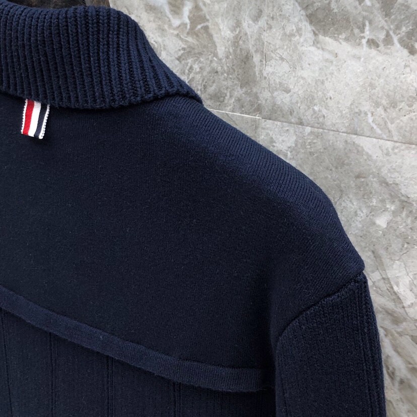 THOM BROWNE 汤姆布朗 TB重工拼接竖条双织外套夹克大衣 针织夹克外套 男女同款情侣款\n码数