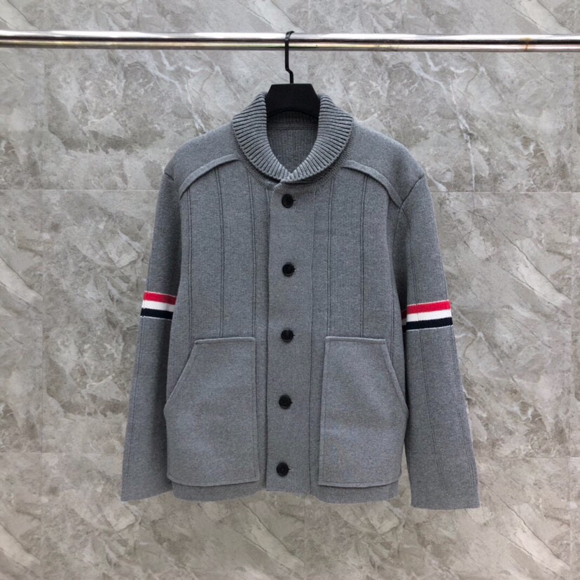 THOM BROWNE 汤姆布朗 TB重工拼接竖条双织外套夹克大衣 针织夹克外套 男女同款情侣款\n码数
